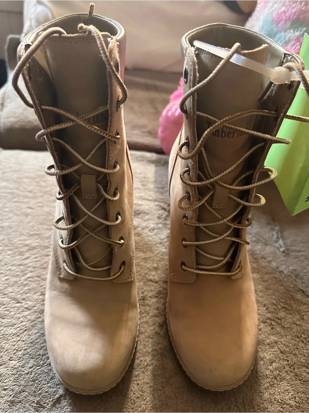 Timberland Women's Wheat Lace-Up Block Heel Boots